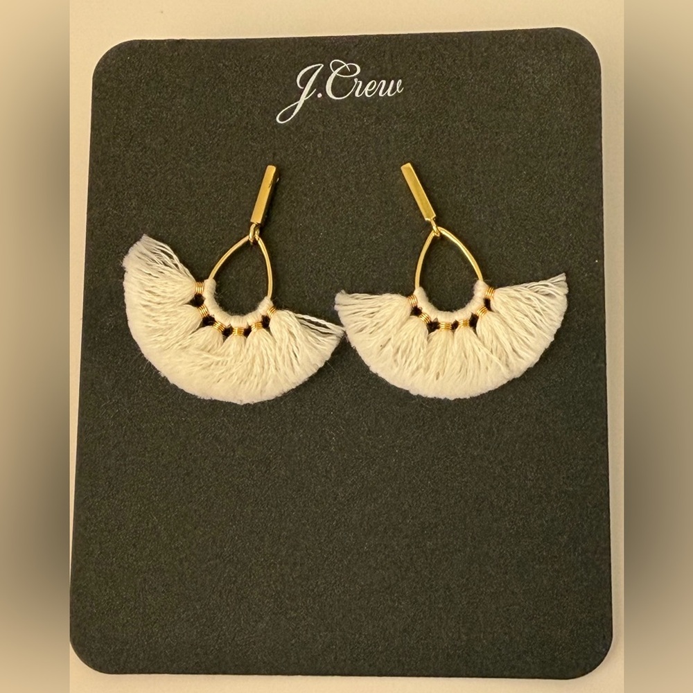NWT J.Crew Tassel Fan Earrings